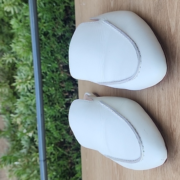 Madewell Women 8.5 Frances Skimmer Ivory Leather Pointed Toe Flat Mules - Picture 2 of 12